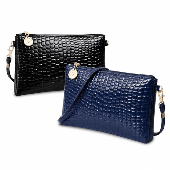 ELORIAH Retro Classic Clutch Shoulder Bag Crocodile Pattern Small Crossbody Handbag for Women