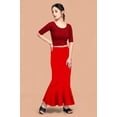 thumbnail image 2 of eloria Red Soft Comfy Pleated Saree Silhouette Saree Shapewear Flare Petticoat for Women Lycra Cotton Blended Petticoat Skirts for Women Shape Wear Dress for Saree, 2 of 6