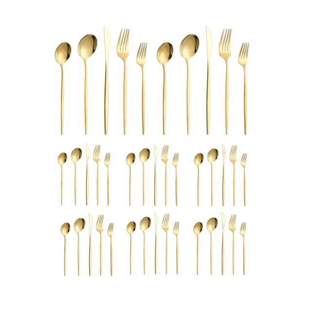Cubertería Acero Inoxidable 40 Piezas Dorado