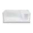 thumbnail image 2 of Aquatique 60" x 32" Single Threshold Shower Base With Left Hand Drain and Integral Right Hand Seat in White, 2 of 11