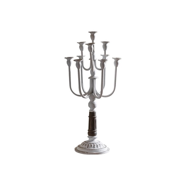 Adornos de candelabro de hierro antiguo retro for floristería, bodas, restaurantes occidentales, decoración navideña.