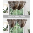 thumbnail image 5 of Waterfall Valances for Windows, Brown Kitchen Sheer Valance Curtains, Retro Oil Painting Modern Abstract Art Aesthetics Rod Pocket Elegant Swag Valances for Living Room Bedroom, 47.2"x38.5", 2 Panel, 5 of 8