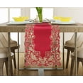 thumbnail image 5 of Gold Lace Burgundy Table Runner - Dresser Scarf European Embroidery - Perfect for Kitchen Dining Room Home Decor Wedding Receptions - 14 x 108 inches - The Granada Collection, 5 of 8