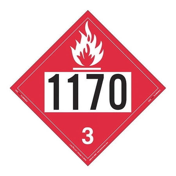 LABELMASTER ZEZ21170 Flammable Liquid Placard 1170,PK25
