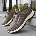 thumbnail image 5 of pwidon Men's Hiking Shoes Breathable Mesh Quick Toggle Lace Non Slip Rugged Sole Outdoor Trail Walking Sneakers Coffee 39, 5 of 5