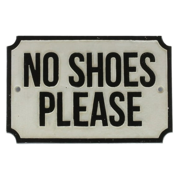 HomArt No Shoes Please Cast Iron Sign