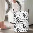 thumbnail image 5 of Gukieu Hand Drawn Snake Print Round Dirty Clothes Bag, Waterproof Standing Home Bathroom Storage Basket Car Trunk Storage Bag-Medium, 5 of 6