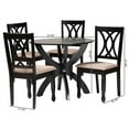 thumbnail image 3 of Baxton Studio April Sand Fabric and Dark Brown Finished Wood 5-Piece Dining Set, 3 of 21