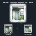 thumbnail image 3 of YEELAIT 36x32 Inch LED Bathroom Mirror with Lights Front and Backlit Lighted Vanity Mirror for Bathroom Wall with 3 Colors Dimmable Anti-Fog Memory Shatter-Proof IP54 Waterproof Horizontal/Vertical, 3 of 6