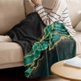 thumbnail image 4 of Throw Blanket for Couch Turquoise Abstract Marble Soft Fleece Flannel Blankets Cozy Lightweight Blanket for Home Sofa Living Room Gold Veins Bed Throws 30" x 40", 4 of 9
