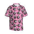 thumbnail image 2 of Daiia Cute Panda Hawaiian Shirt for Men Gentle Cotton Regular Short Sleeve Casual-Large, 2 of 9