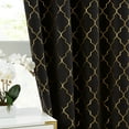 thumbnail image 4 of Bohogeo Full Blackout Window Curtain Panels for Bedroom,Black Modern Room Darkening Drapes with Gold Geo Metallic Moroccan Pattern Printed,Grommet Window Treatment,52" Wx84 L(Pack of 2),Black/Gold, 4 of 6