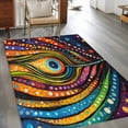 thumbnail image 3 of 3'x5' Area Rugs, Peacock Feathers Eye Indoor Outdoor Area Rug for Living Room Bedroom, Abstract Colorful Oil Painting Washable Bathroom Rugs Kitchen Floor Carpet Mats Home Decor Aesthetic, 3 of 8