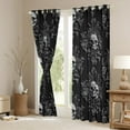 thumbnail image 3 of Manfei Hippie Sugar Skull Blackout Curtains Set of 2 (52x84 Each), Bohemian Damask Floral Window Curtains, Halloween Themed Curtains and Drapes, Luxury Bedroom Decor, 3 of 6