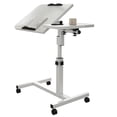 thumbnail image 1 of Ourlova Table de Chevet Mobile avec Roues 236-374 Po Hauteur Réglable Table de Chevet avec Plateau Roulant Table Médicale de Chevet avec Surface Inclinable de 0-90 Degrés pour Bureau à Domicile, 1 of 8
