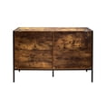thumbnail image 4 of 6 Drawer Double Dresser, Rustic Brown Wood Storage Dresser with Sturdy Steel Frame, Industrial Style Chest with 6 Drawer, Storage Cabinet for Bedroom, Living Room and Hallway, 4 of 7