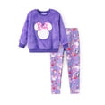 thumbnail image 1 of Outfit Disney Minnie Mouse para niña pequeña, forro polar borroso, color morado, 3T, 1 of 8