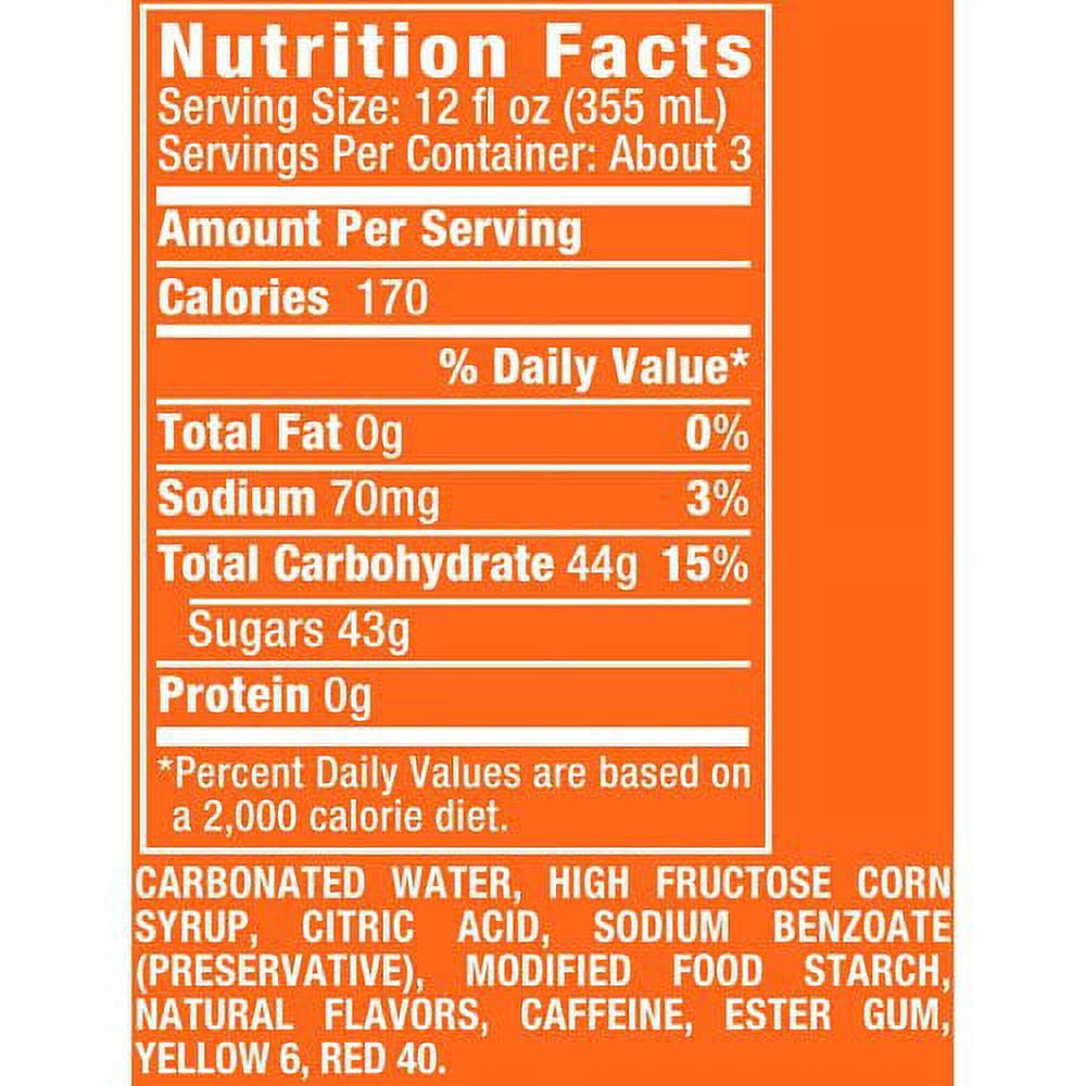Sunkist Orange 1.75 Lt Bottle, Soda Pop, Allergens Not Contained