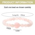 thumbnail image 2 of Pulsera de cuentas elástica de cristal unisex, pulsera de cuentas de piedra en forma de corazón para hombres y mujeres, 2 of 5