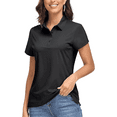 thumbnail image 3 of Zfeel High Performance Women's Pure Polo, Dry Fit Poly Black Polo Shirt Size- S, 3 of 6