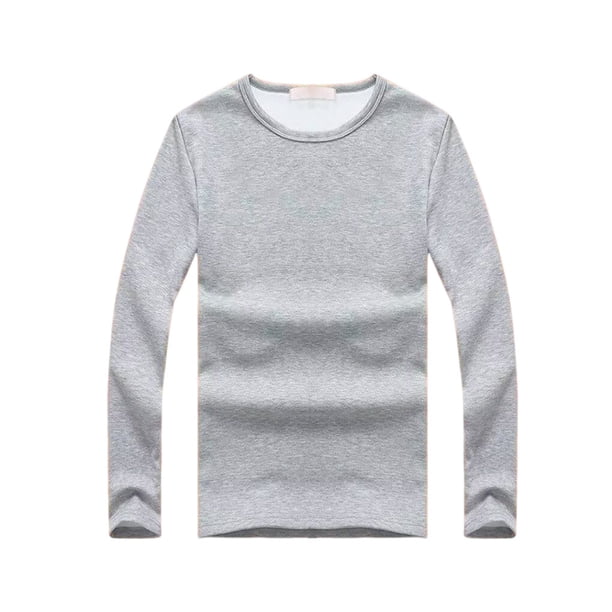 Qarigey Ropa interior térmica para hombre, camiseta a la moda acolchada de invierno de manga larga, cuello , camisa informal, accesorio para Ropa interior Gris claro 5XL