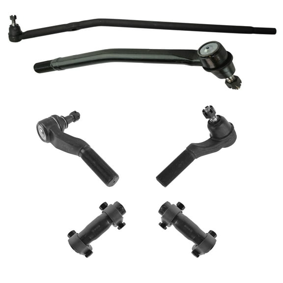 TRQ 6pc Inner Outer Tie Rod End Drag Link Kit Set for Ford E150 E250 E350 Fits select: 2008-2019 FORD ECONOLINE