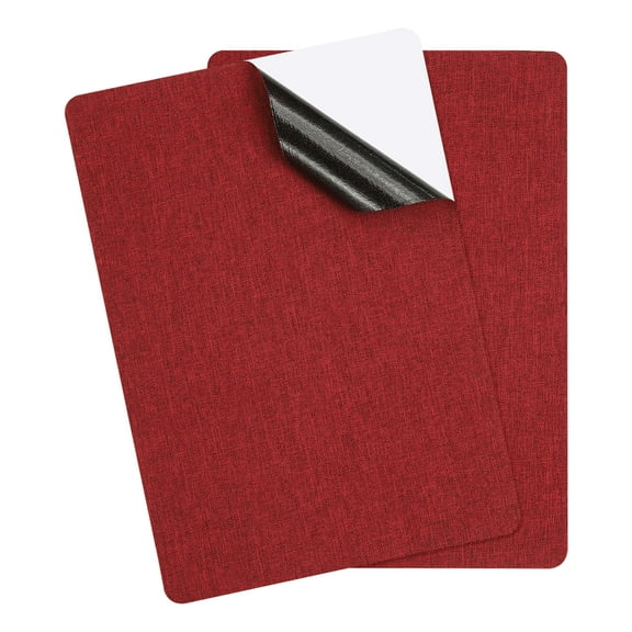 8x11 Inch Linen Repair Patches, 2Pcs Self-Adhesive Fabric Patch for Sofas Tote Bags Furniture Car Seats Clothes Tents, Red