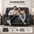thumbnail image 3 of MCombo Power Recliner Loveseat Sofa with Adjustable Headrest, Heat and Vibration, 64.6" Fabric Electric Reclining Loveseat with USB Charge Ports for Living Room 6855, 3 of 10