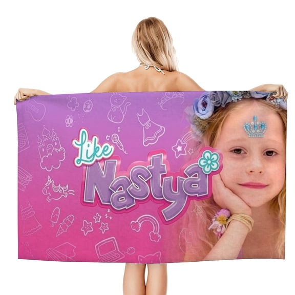 FSMYJJZY Microfiber Beach Towel Quick Drying 20"x40" Like Nastya Lightweight Absorbent Portable Towel for Travel, Gym, Camping and Daily Home Use