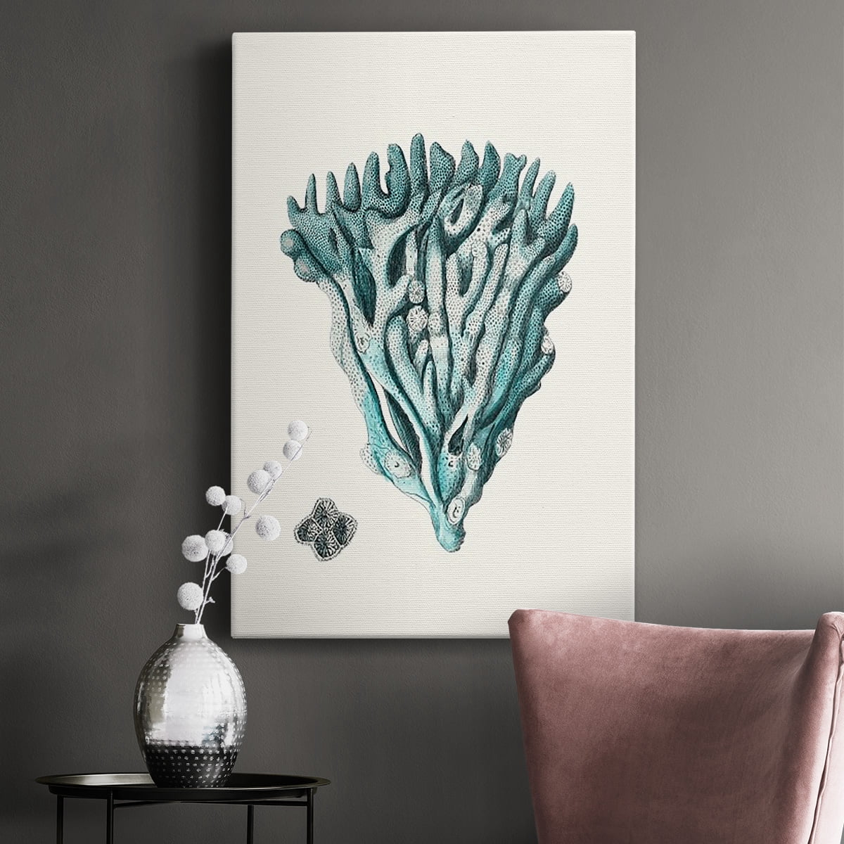 Antique Coastal Coral X Premium Gallery Wrapped Canvas - Ready to Hang
