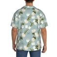 thumbnail image 3 of KLL Tulips Flowers Print Men's Shirt Short Sleeve Button Down Summer Cuba Beach Shirts- X-Large, 3 of 5