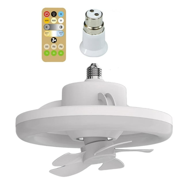 Ventilador de Techo BSURM con Luz, Rotación 360°, Lámpara LED E27 48W