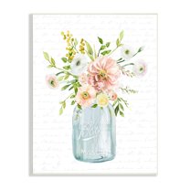 Stupell Industries Varied Flower Blossoms Botanical Leaves Patterned Words Graphic Art Unframed Art Print Wall Art, Design by Lettered and Lined