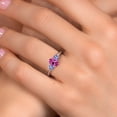 thumbnail image 4 of Gem Stone King 925 Sterling Silver Pink Created Sapphire and Blue Tanzanite Engagement Ring for Women | 1.26 Cttw | Oval 7X5MM | Gemstone September Birthstone | Size 9, 4 of 6