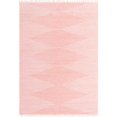 thumbnail image 1 of Unique Loom Chindi Cotton Geometric Striped Rug 10' x 14' Rectangle Pink/Ivory, 1 of 2