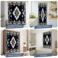 thumbnail image 5 of Navy Blue Boho Waterproof Shower Curtain, Stall 36"x72" Washable Polyester Fabric Shower Curtains for Bathroom, Ethnic Art Geometric Southwestern Decorative Bathtub Curtain Sets with Hooks, 5 of 9