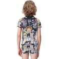 thumbnail image 3 of The Cuphead Show Boys 2-Piece Swimsuit Set, Short Sleeve Rash Guard & Swim Trunks, 3 of 7