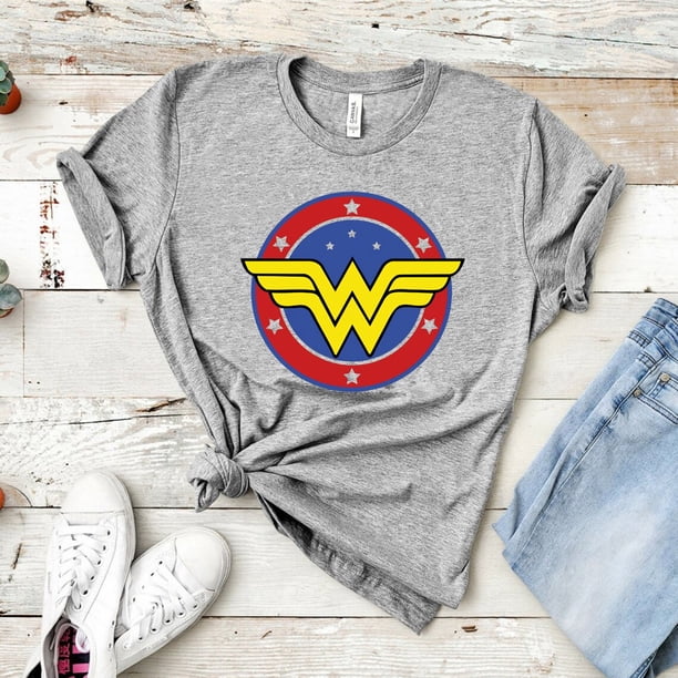 Wonder-Woman T-Shirt Mother's Day Gift T Shirt Feminist Shirt Girl Power Tshirt Superhero Mama Tee Wonder Mom Women Graphic TeesS Gao Jinjia LED
