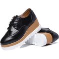 thumbnail image 4 of Women's Fashion Tassels Square-Toe Lace-up Platform Wedge Oxford Shoes, 4 of 7