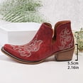 thumbnail image 5 of Womens Wide Calf Cowboy Boots, Western Cowgirl Mid Calf with Gold Embroidery, Chunky Heel Zip Up Pointed Toe Boots, 5 of 9