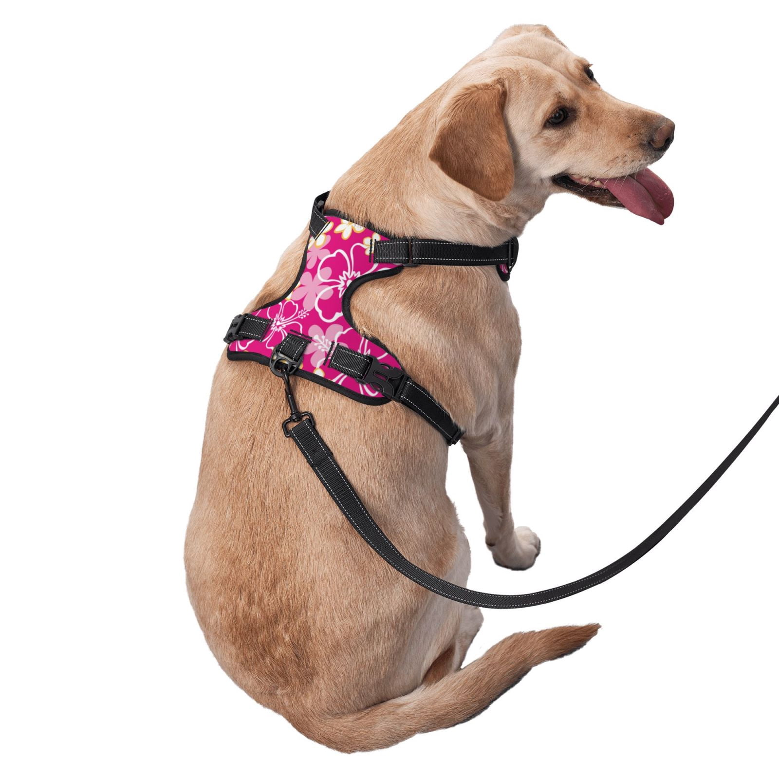 Fuzoiu Vintage Flowers Print Reflective Dog Harness,Adjustable, Breathable Pet Vest,Dog Harness No Pull,No Choke Pet Vest for Small, Medium, and Large Dogs-Small