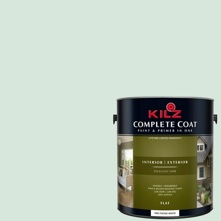 KILZ COMPLETE COAT Interior/Exterior Paint & Primer in One #RG190-01 Creamy (Best Mint Green Paint)