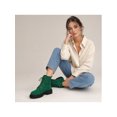 thumbnail image 5 of BLISSFUL STEP Women's Combat Boots Ankle Booties Lace-up Platform Zipper Lug Sole Boots Ankle Boots Green 8.5, 5 of 8