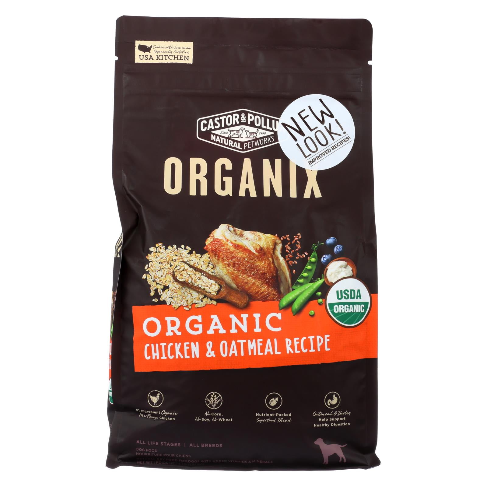 Castor And Pollux Organix Dry Dog Food Chicken And Oatmeal Recipe Case Of 5 4 Lb