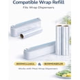 thumbnail image 2 of Plastic Wrap Refill Roll Compatible with Wrap Dispenser Systems, Fits Dispenser Models B09WLLL6GL，12 Inch x 266 Ft Press Seal Food Wrap, BPA Free Microwave Safe Cling Wrap for Food Storage, 2 Pack, 2 of 4
