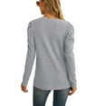 thumbnail image 4 of JWD Long Sleeve Shirts for Women V Neck Casual Tunic Tops Lightweight Pullover Gray-Large, 4 of 6