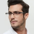thumbnail image 4 of Semi-Rimless Metal Reading Glasses, Anti Blue Light Business Eyeglasses for Men, 4 of 5