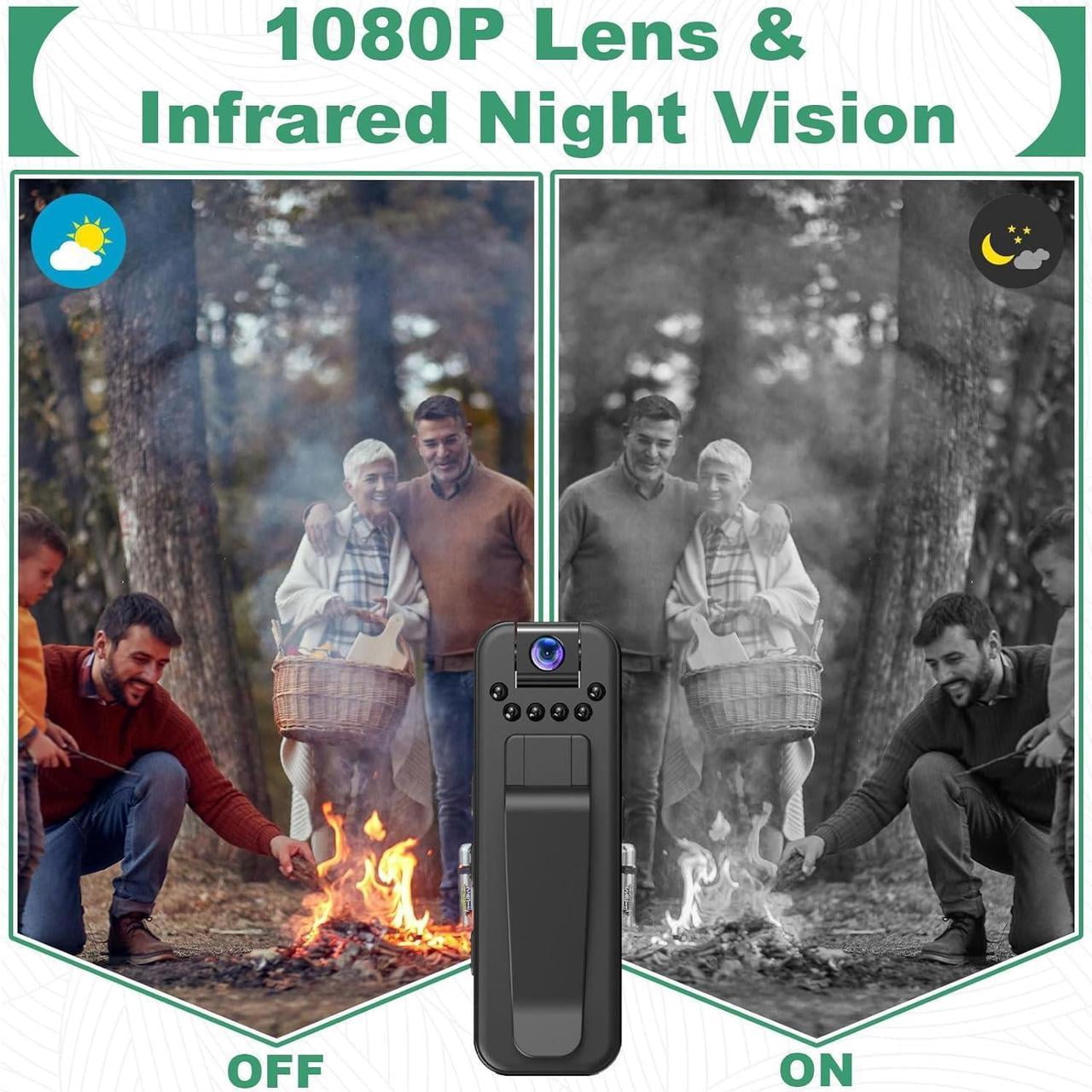 Mini Camera HD 1080P Portable Audio & Video Recorder with 180° Rotatable Lens Wearable Camcorder with Night Vision Police Body cam for Sport/Delivery/Travel/Law Enforcement