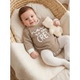 thumbnail image 6 of RUINIXCW New to The Crew Baby Boy Girl Fall Winter Outfit Bubble Romper Newborn Baby Boy Girl Hospital Coming Home Outfit Waffled Striped Letter Long Sleeve Bodysuit, 6 of 8