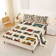 thumbnail image 2 of Castle Fairy Cute Cartoon Mini Steam Train Queen Sheet Sets 4 Pieces for Toddlers, Railway Carriage Bed Set for Bedroom, Beige Multi, 2 of 6